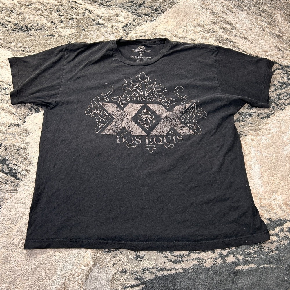 Cerveceria Cuauhtemoc Moctezuma T Shirt Mens XL Black Y2k Beer Promo Street Wear